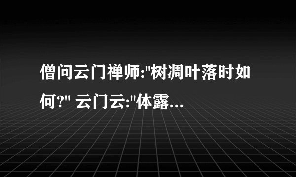 僧问云门禅师: