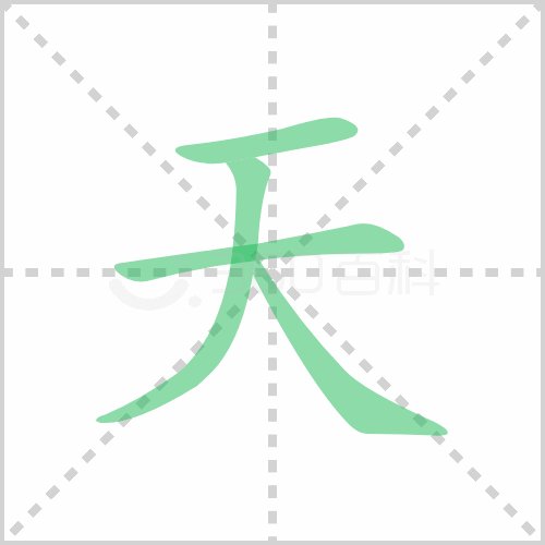 天字怎么写田字格