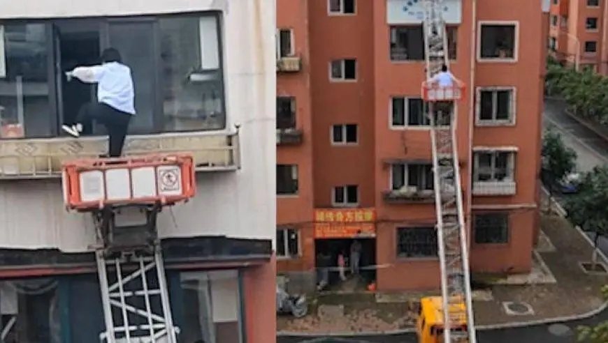 辽宁女子做核酸忘带钥匙，热心邻居用云梯送其回家，此举存在哪些安全隐患？