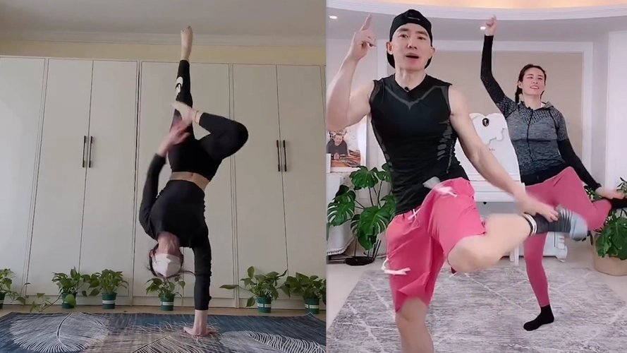 上海女子倒立着跳本草纲目的健身操，这是全网最强的版本吗？