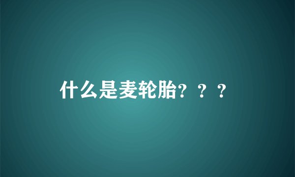 什么是麦轮胎？？？