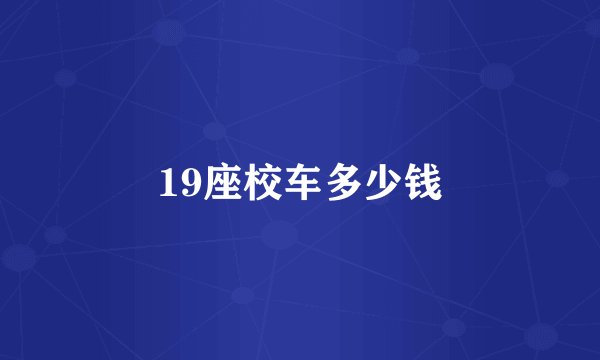 19座校车多少钱