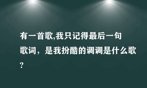 有一首歌,我只记得最后一句歌词，是我扮酷的调调是什么歌?