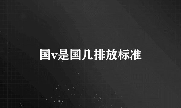 国v是国几排放标准