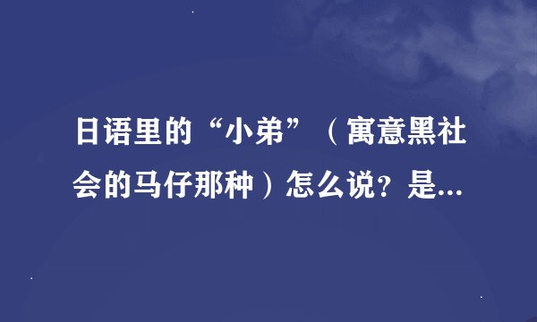 日语里的“小弟”（寓意黑社会的马仔那种）怎么说？是不是 撒拉米？