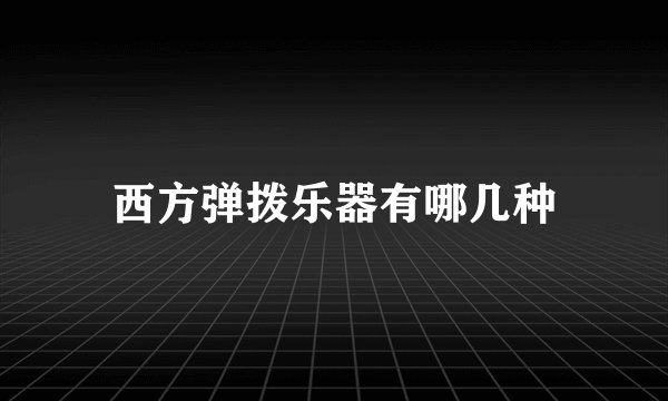 西方弹拨乐器有哪几种