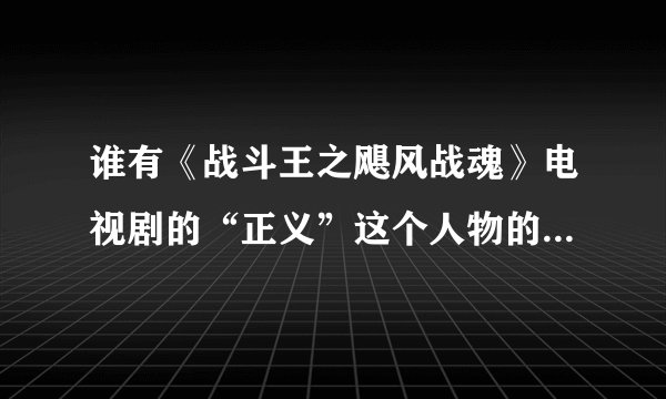谁有《战斗王之飓风战魂》电视剧的“正义”这个人物的全面介绍，谢谢！