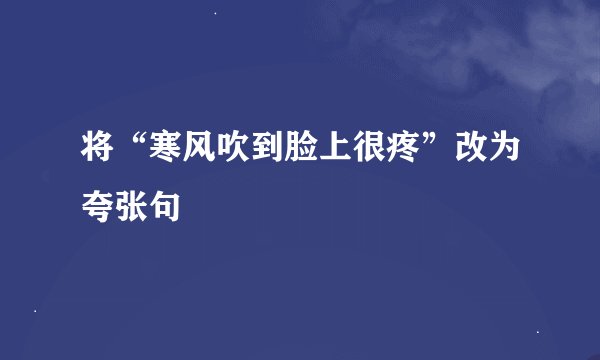 将“寒风吹到脸上很疼”改为夸张句