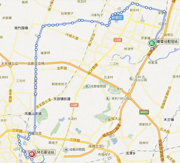 五块石汽车站到新都651时刻表