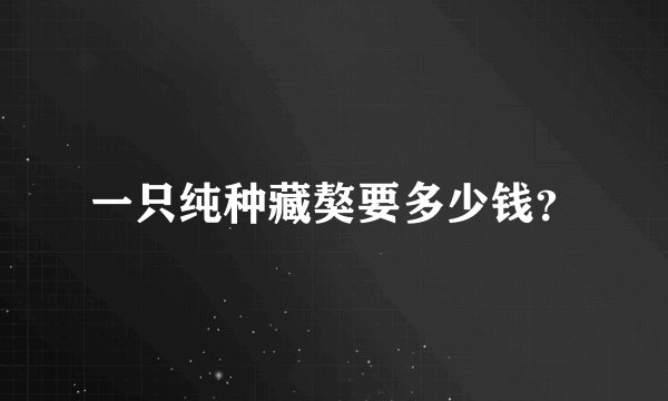 一只纯种藏獒要多少钱？