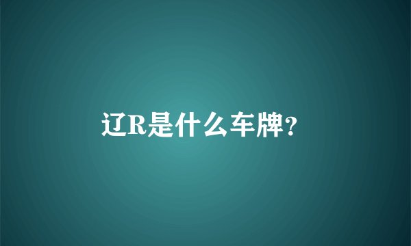 辽R是什么车牌？