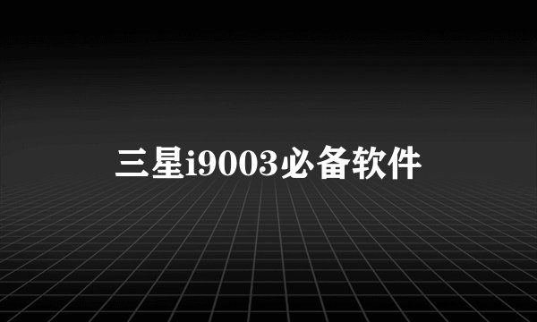 三星i9003必备软件