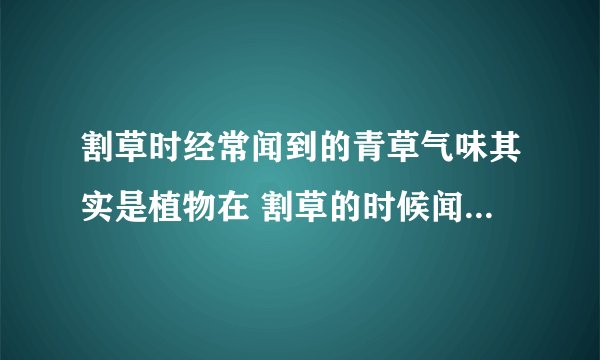 割草时经常闻到的青草气味其实是植物在 割草的时候闻到青草味的原因是什么