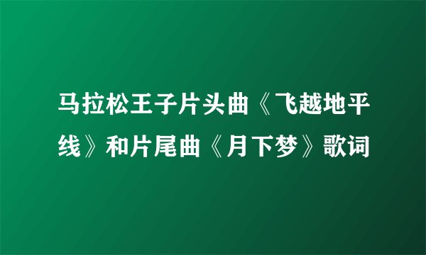 马拉松王子片头曲《飞越地平线》和片尾曲《月下梦》歌词