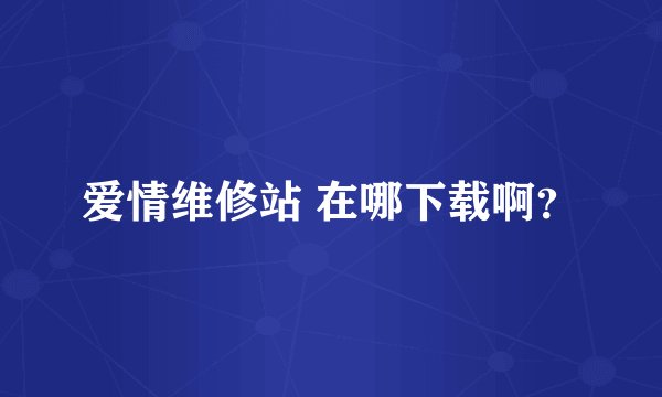 爱情维修站 在哪下载啊？