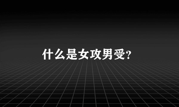 什么是女攻男受？