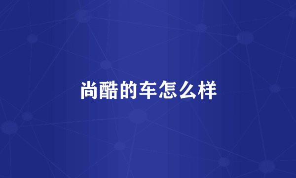 尚酷的车怎么样