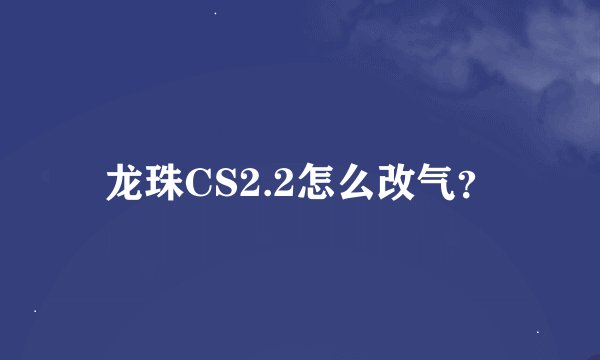 龙珠CS2.2怎么改气？