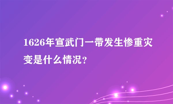 1626年宣武门一带发生惨重灾变是什么情况？