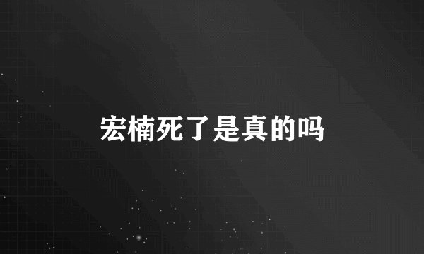宏楠死了是真的吗