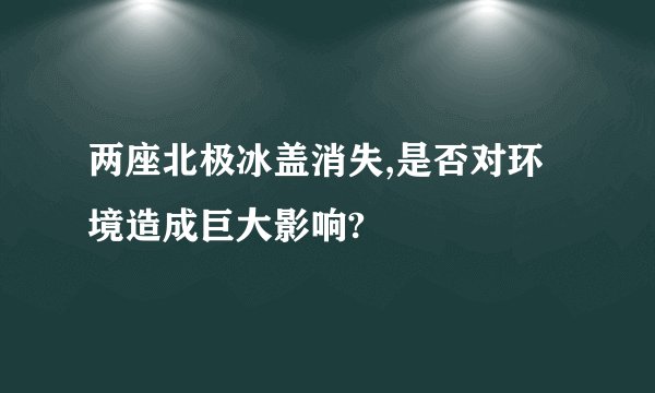 两座北极冰盖消失,是否对环境造成巨大影响?
