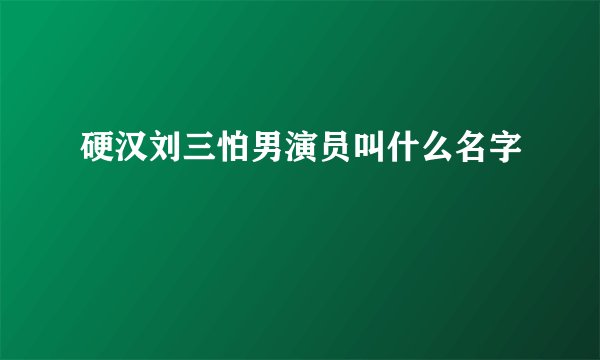 硬汉刘三怕男演员叫什么名字