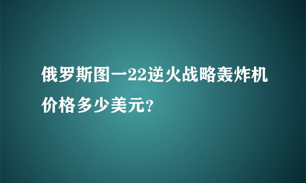 俄罗斯图一22逆火战略轰炸机价格多少美元？