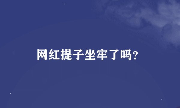 网红提子坐牢了吗？
