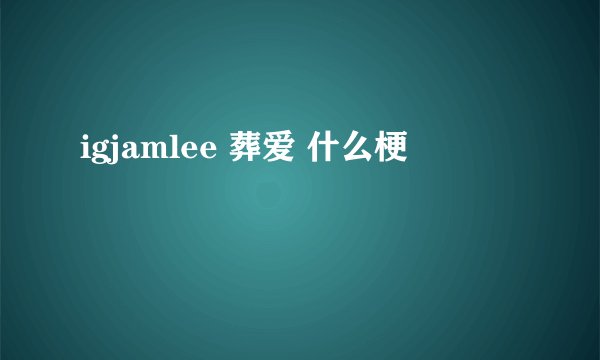 igjamlee 葬爱 什么梗