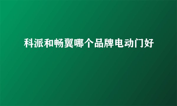 科派和畅翼哪个品牌电动门好