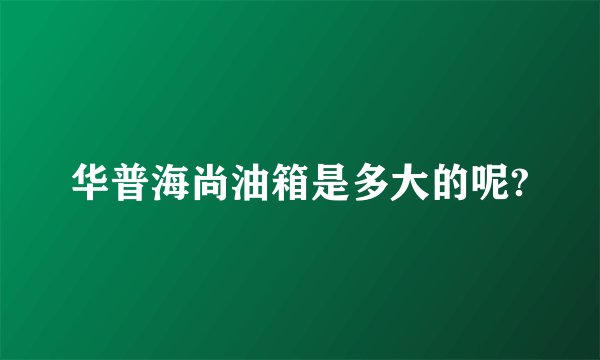 华普海尚油箱是多大的呢?