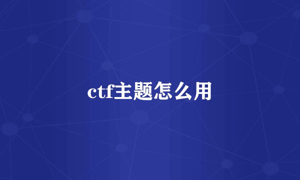 ctf主题怎么用