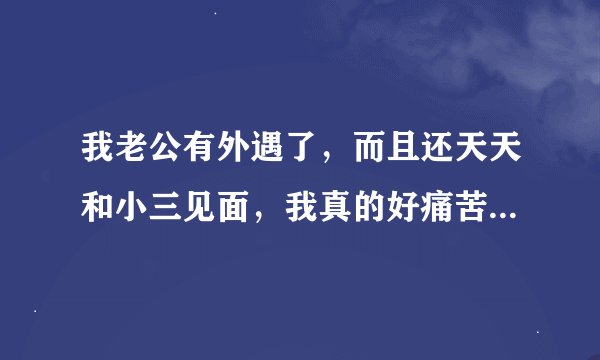 我老公有外遇了，而且还天天和小三见面，我真的好痛苦，怎么办，有没有好心人帮我分析一下