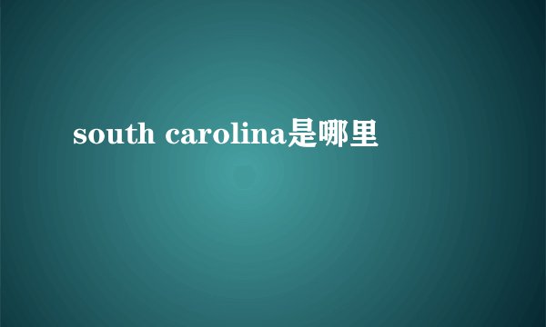 south carolina是哪里