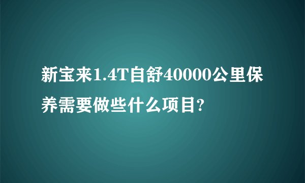 新宝来1.4T自舒40000公里保养需要做些什么项目?