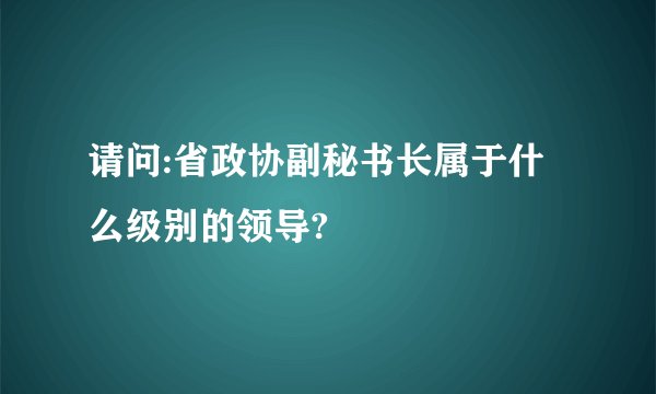 请问:省政协副秘书长属于什么级别的领导?
