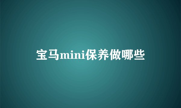 宝马mini保养做哪些