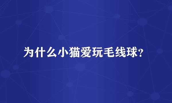 为什么小猫爱玩毛线球？