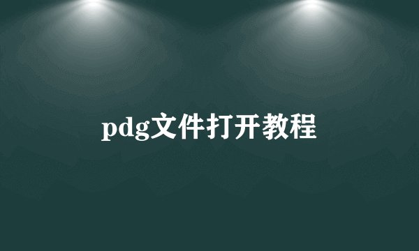 pdg文件打开教程