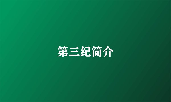 第三纪简介