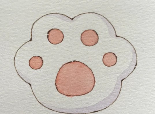 猫爪书签怎么画