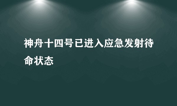 神舟十四号已进入应急发射待命状态
