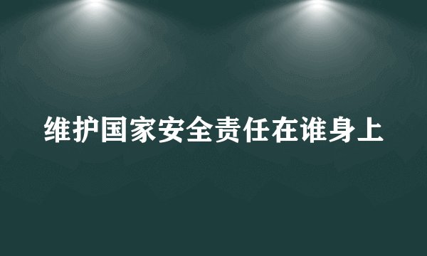 维护国家安全责任在谁身上
