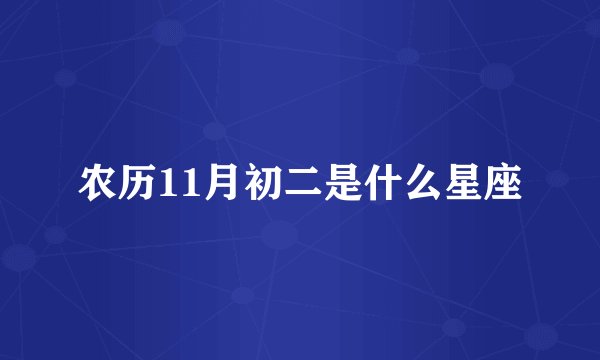 农历11月初二是什么星座