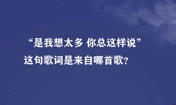 “是我想太多 你总这样说”这句歌词是来自哪首歌？