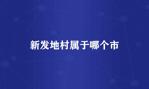 新发地村属于哪个市