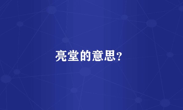 亮堂的意思？