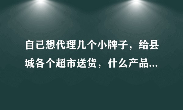 自己想代理几个小牌子，给县城各个超市送货，什么产品比较好做？