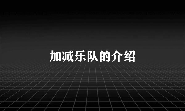 加减乐队的介绍
