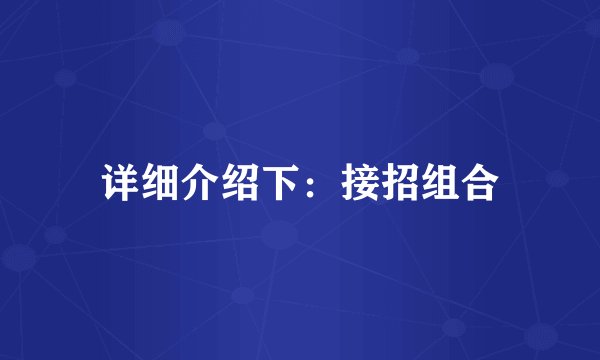详细介绍下：接招组合